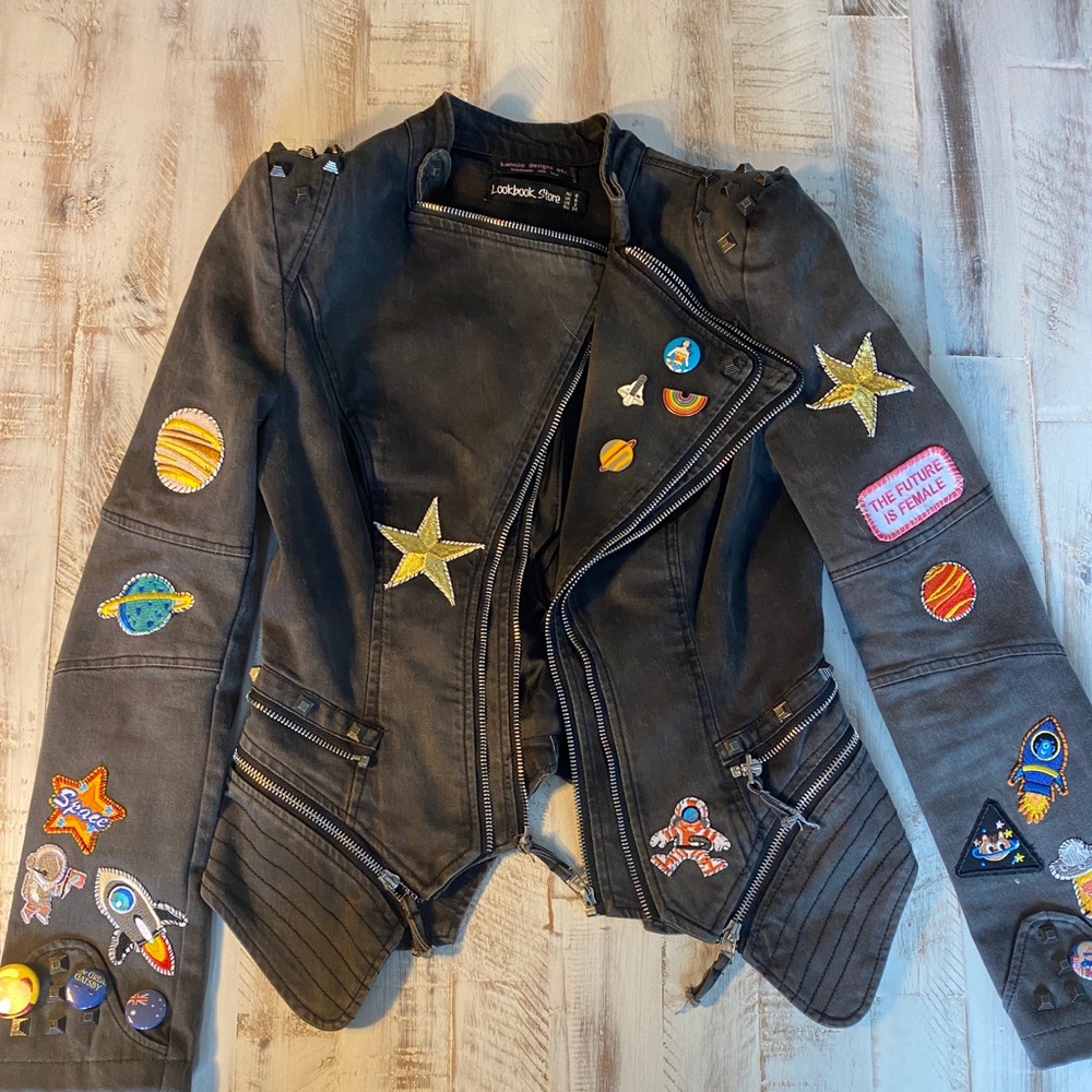 One of a kind custom jean jacket
